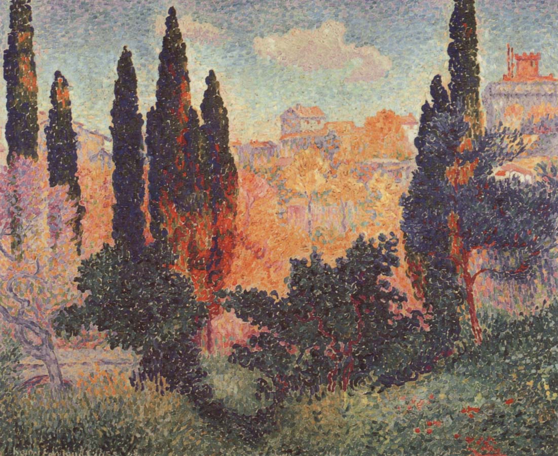 Henri Edmond Cross Cypresses at Cagnes